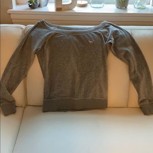 Pink velvet crew neck